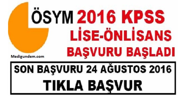 Önlisans/Ortaöğretim 2016 KPSS başvuruları başladı